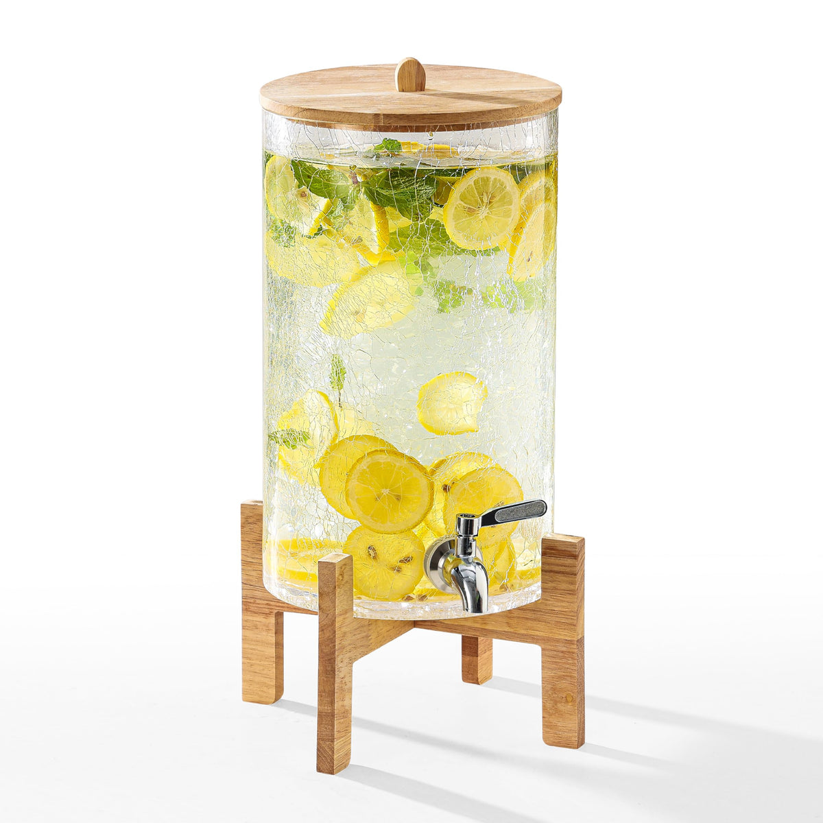 2 Gallon Glass Drink Dispenser with Stand O5351