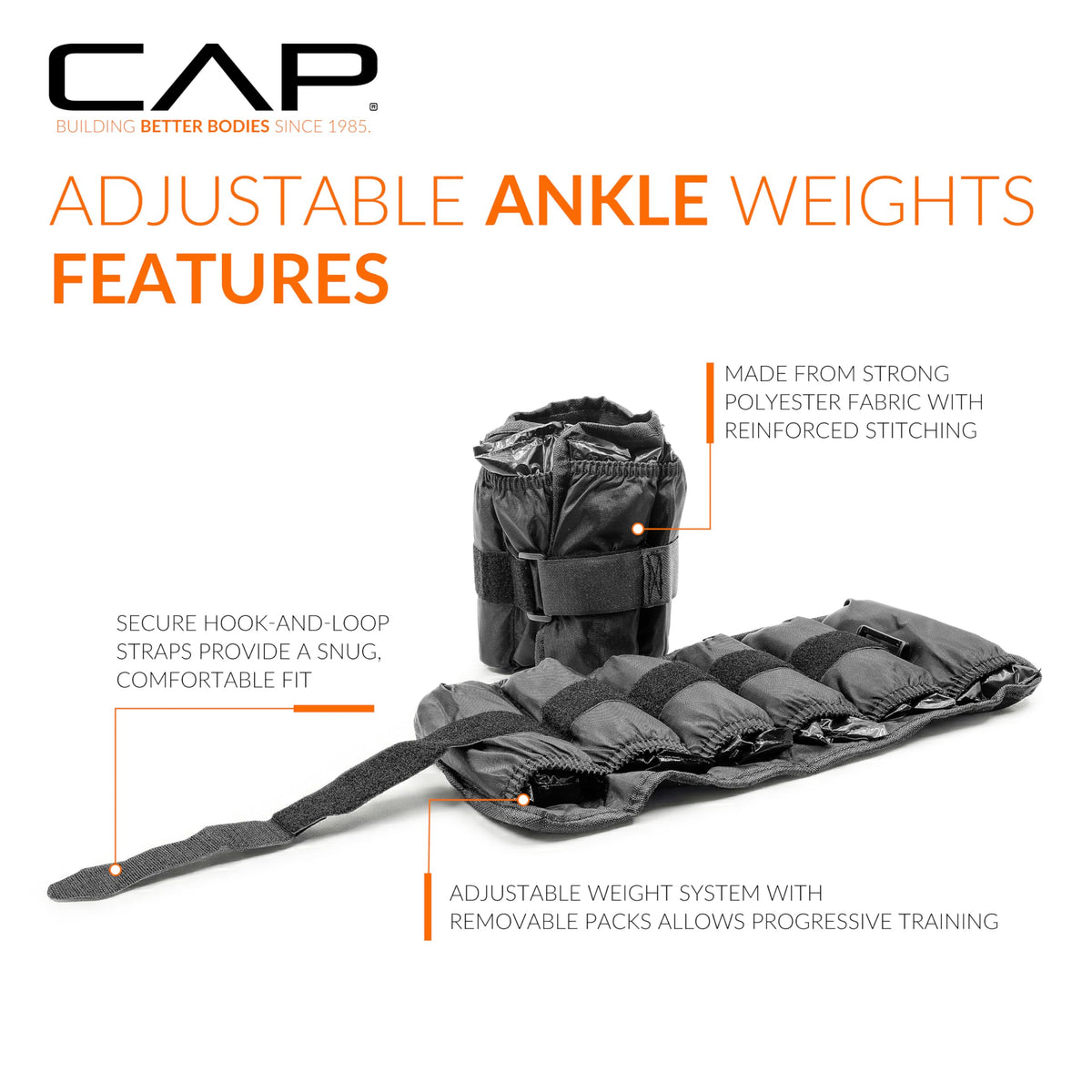 Adjustable Ankle Weights 10-20lb Pair Black N681