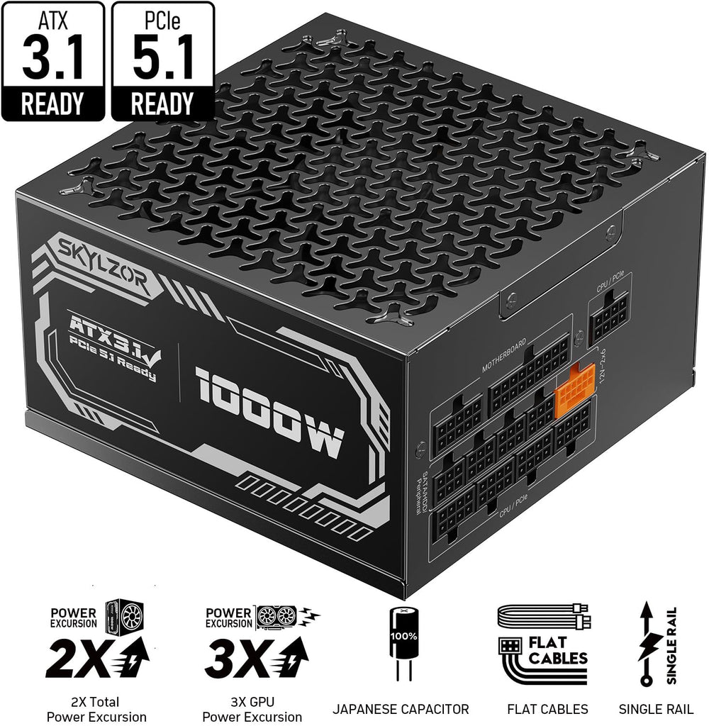 1000W Fully Modular 80+ Gold Certified ATX 3.1 Power Supply I10475