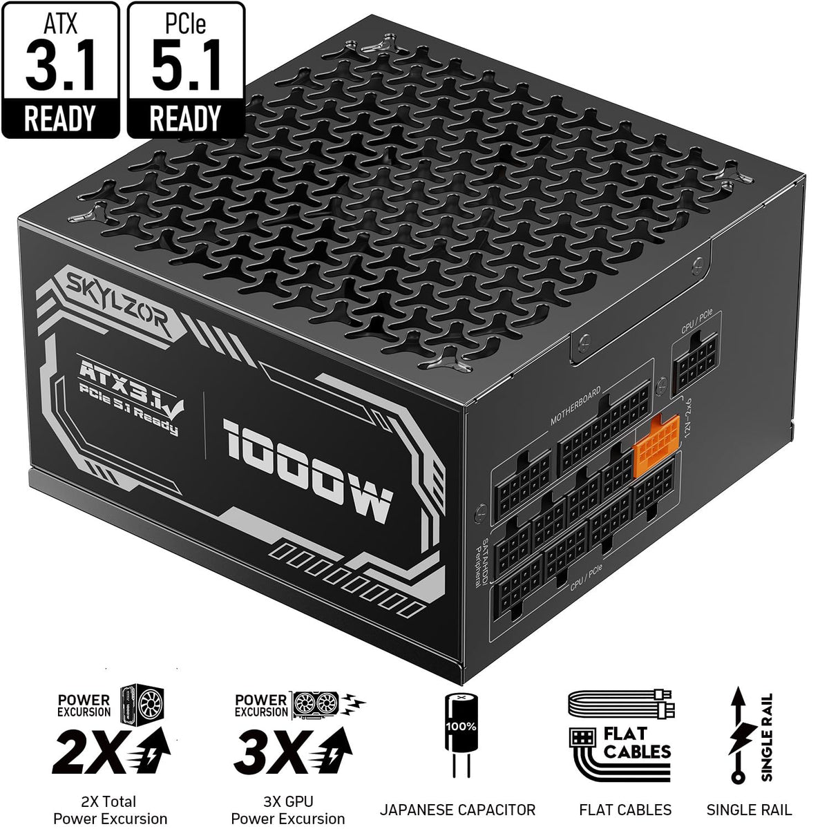 1000W Fully Modular 80+ Gold Certified ATX 3.1 Power Supply I10475