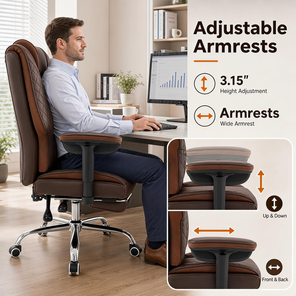 Big and Tall High Back Executive Office Chair with Foot Rest I794867