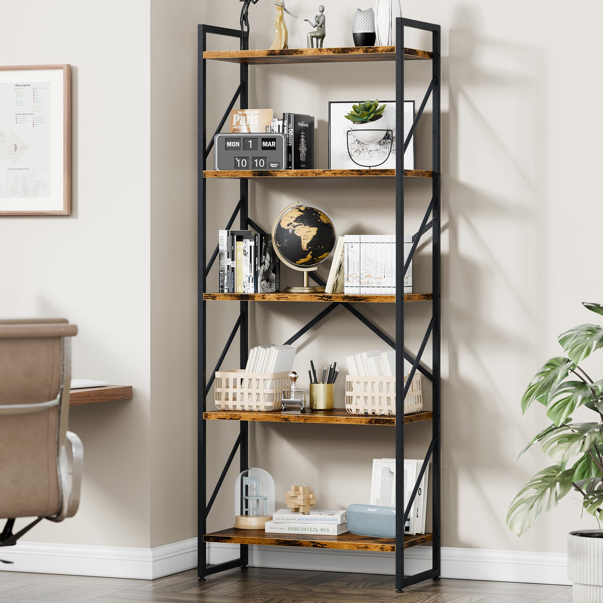 5 Tier Metal Bookshelf P542135