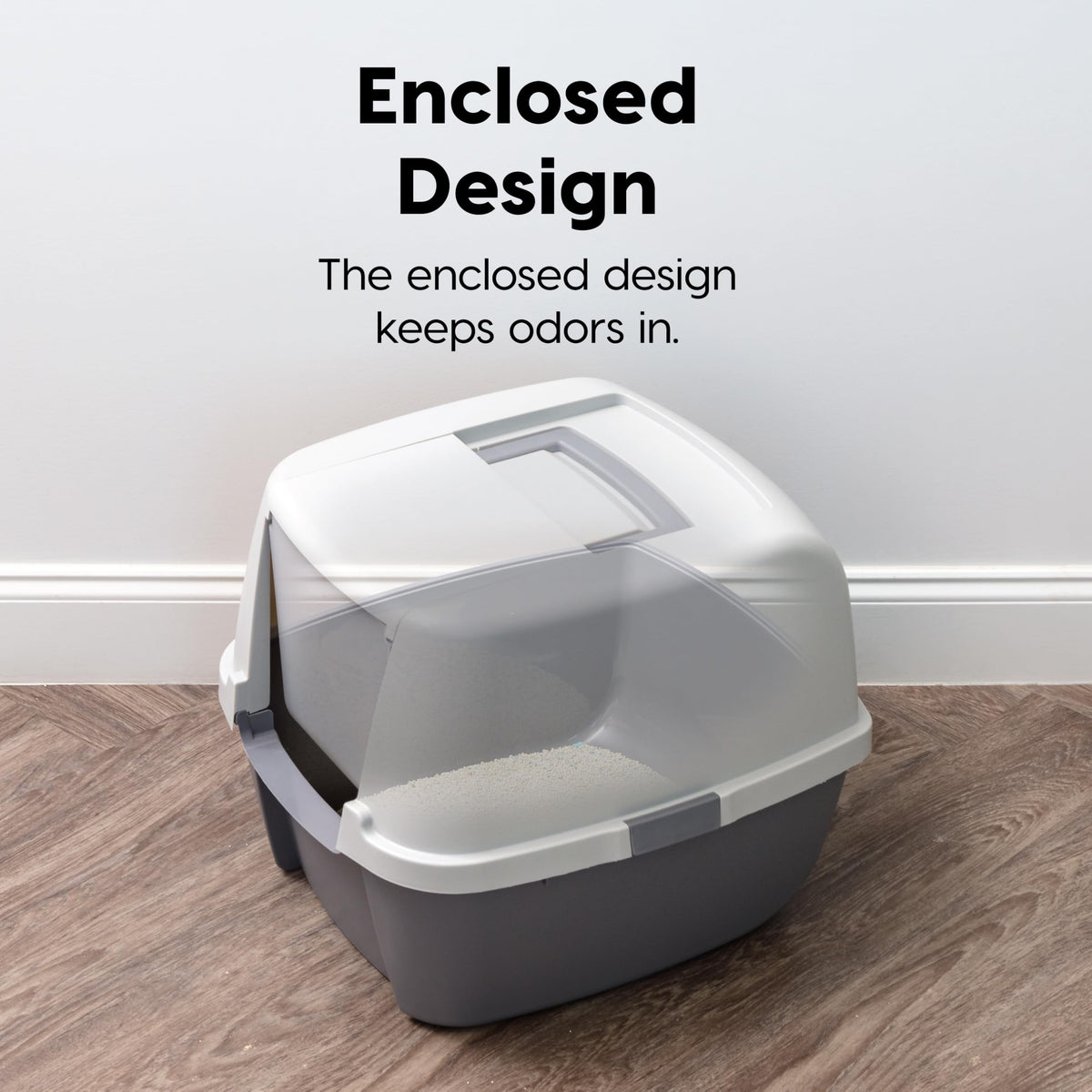 Large Front Door Cat Litter Box Gray B944