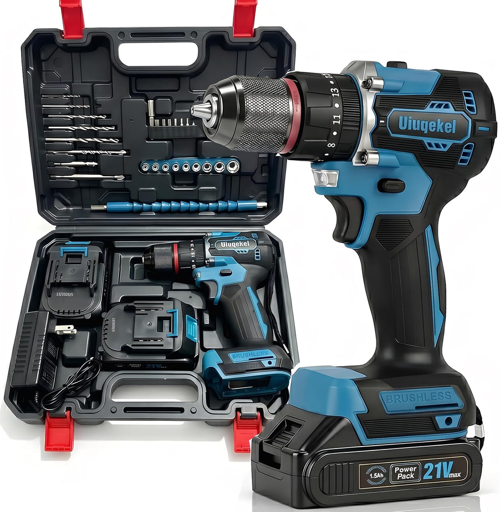 21V Brushless Cordless Drill Driver Kit with 2 Batteries & Charger R5257