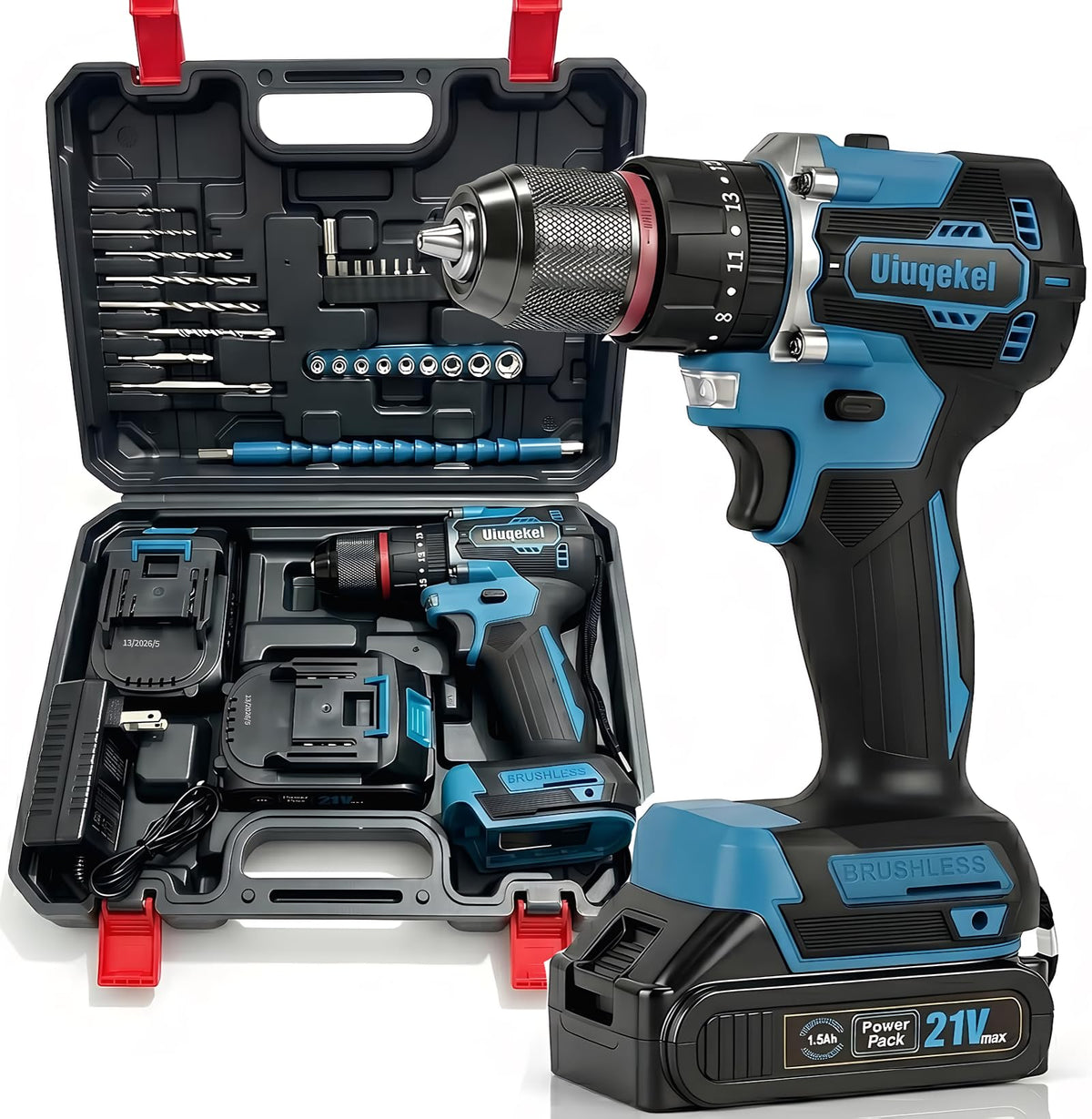 21V Brushless Cordless Drill Driver Kit with 2 Batteries & Charger R5257