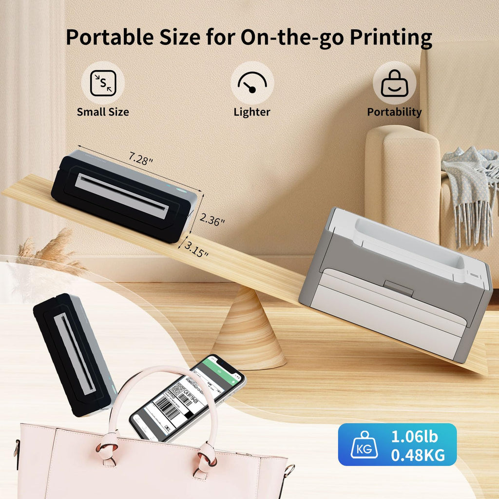 Bluetooth Thermal Shipping Label Printer, 4X6 Inkless Wireless Label Printer C479