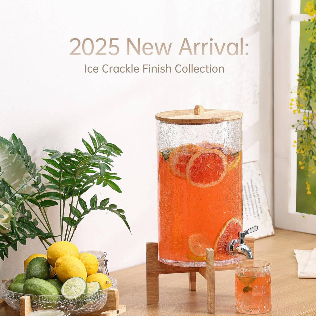 2 Gallon Glass Drink Dispenser with Stand O5351
