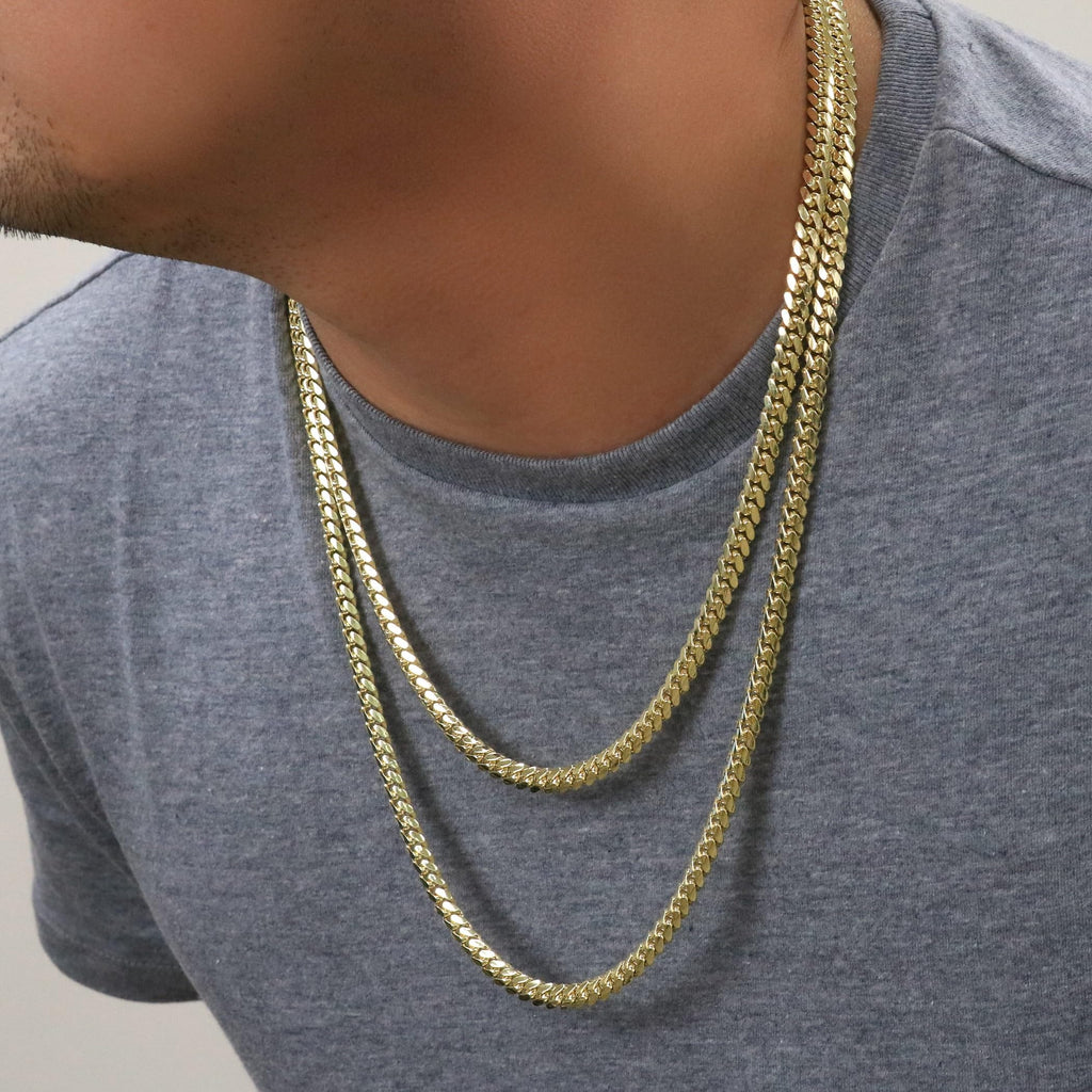 10k Yellow Gold Cuban Link Chain Necklace W581