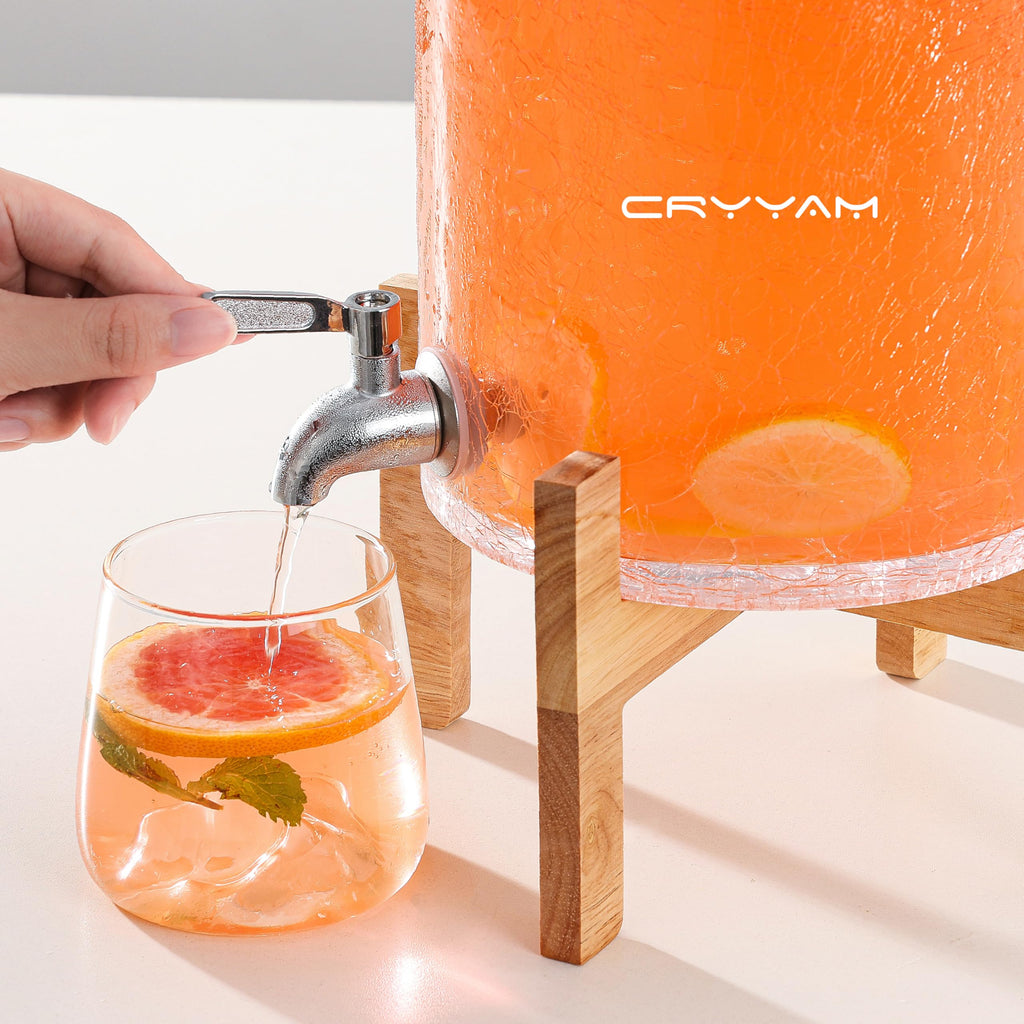 2 Gallon Glass Drink Dispenser with Stand O5351