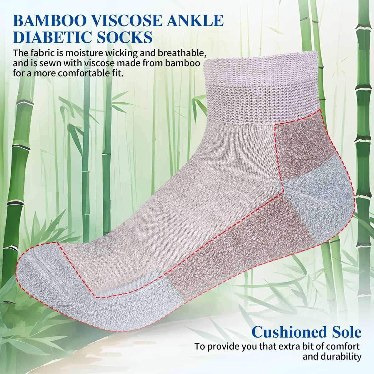 6 Pairs Ankle & 6 Pairs Low Cut Diabetic Socks Size 9-12/10-13/13-15 I303050
