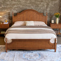California King Solid Wood Arched Headboard Bed E481921