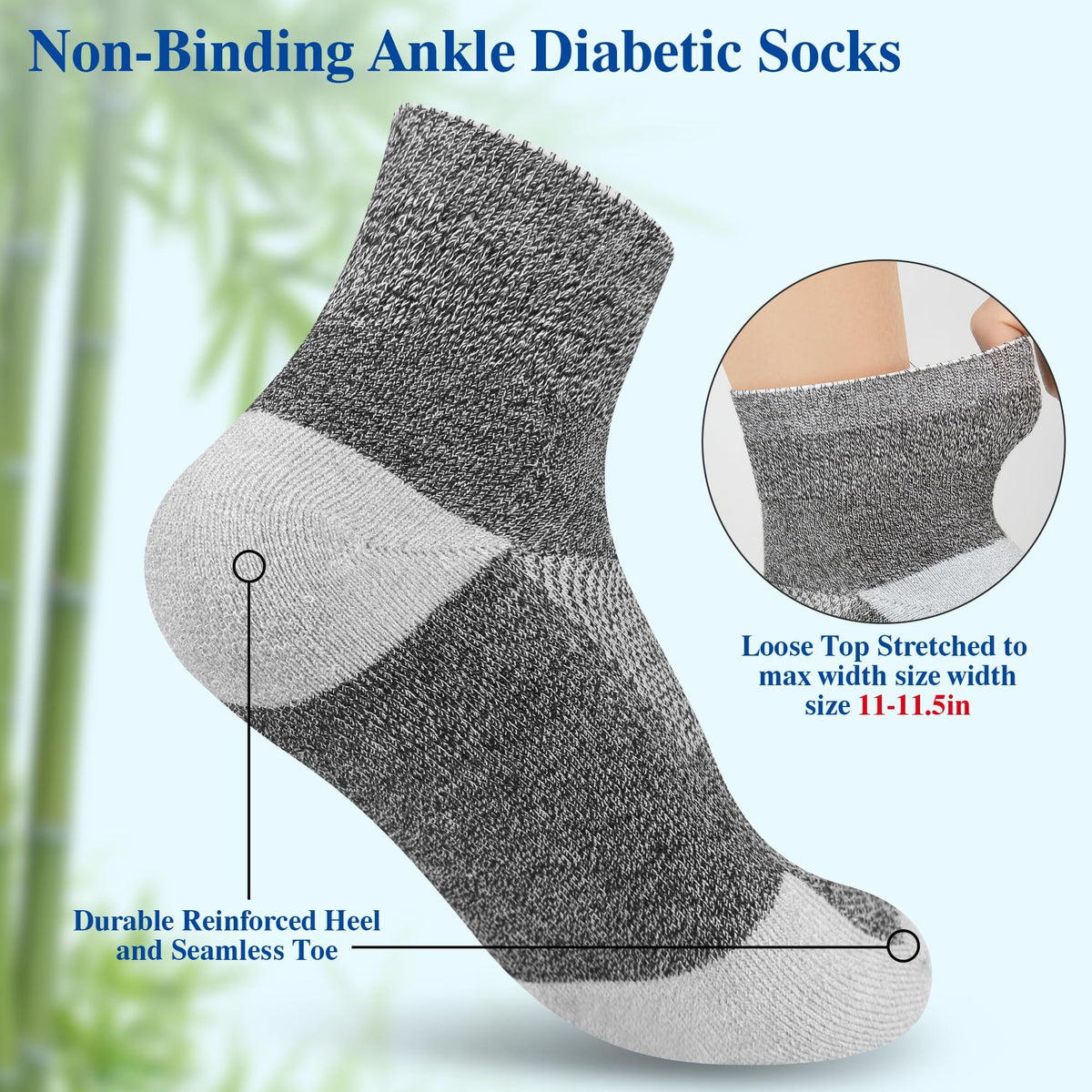 6 Pairs Ankle & 6 Pairs Low Cut Diabetic Socks Size 9-12/10-13/13-15 I303050