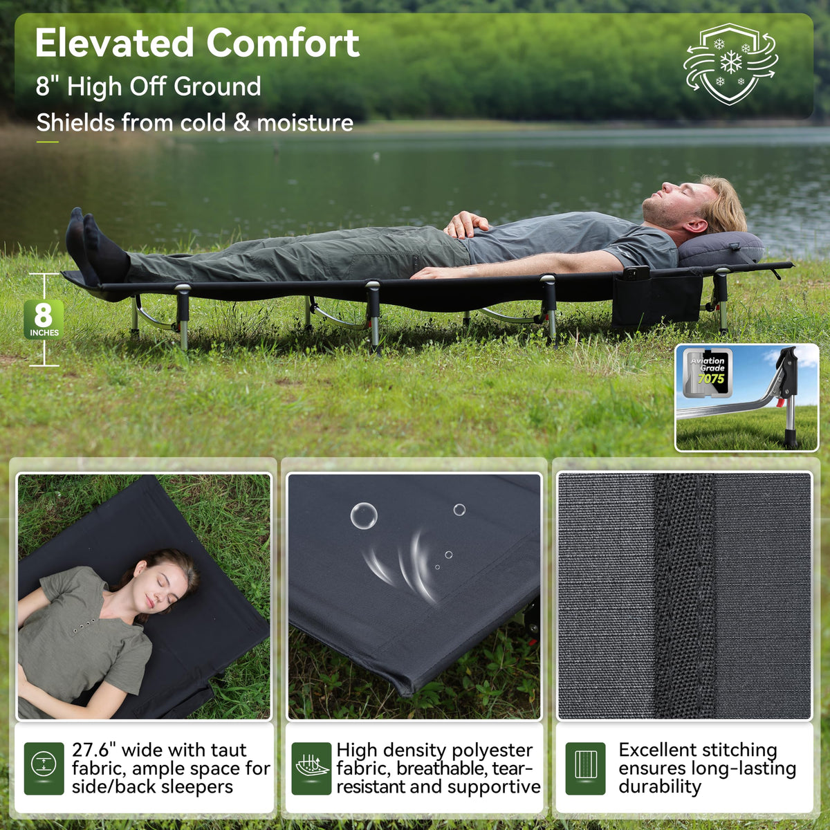 Lightweight Folding Camping Cot Bed H7805