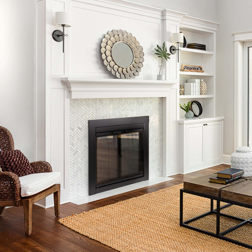 Black Medium Fireplace Screen D604642