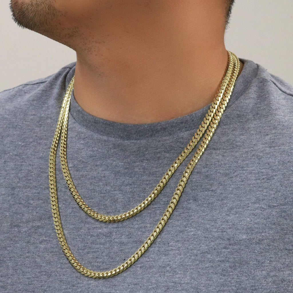 10k Yellow Gold Cuban Link Chain Necklace W581